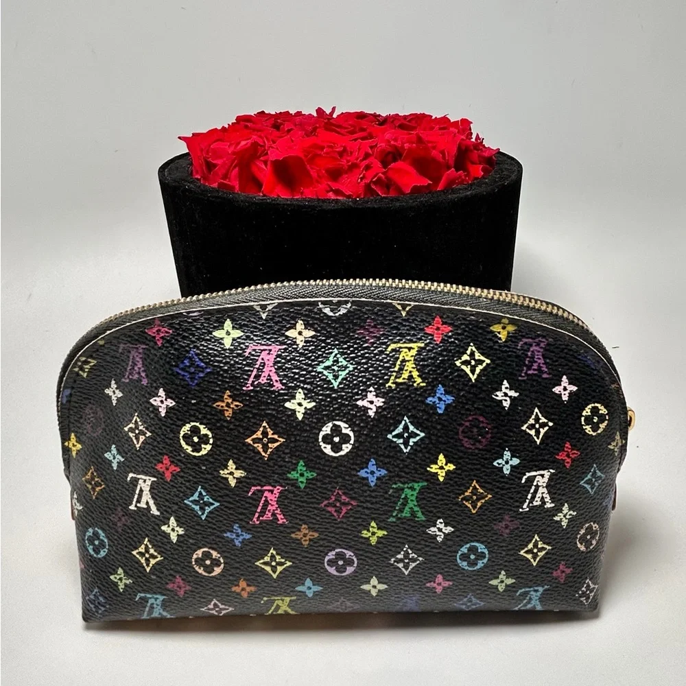 Louis Vuitton Takashi Murakami Black Multicolore Monogram w/Hot Pink Interior